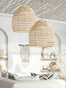 Lampadari in <span class=keywords><strong>corda</strong></span> naturale intrecciata a mano lampadari camera da letto <span class=keywords><strong>paralume</strong></span> lampada a sospensione in Rattan naturale - Product Image 2