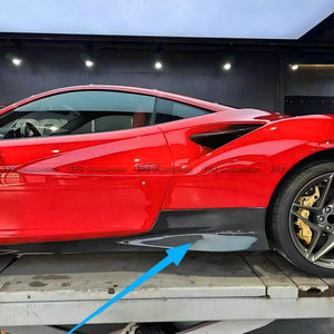 Pour Ferrari F8 Spider : Jupes latérales de style OEM en carbone sec, installation facile - Product Image 2
