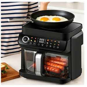 <span class=keywords><strong>Friteuse</strong></span> à air 2-en-1 8QT avec <span class=keywords><strong>plaque</strong></span> à <span class=keywords><strong>induction</strong></span> 1500W, four numérique à air chaud, 12 préréglages, fenêtre de visualisation, panier antiadhésif, efficacité énergétique <span class=keywords><strong>A</strong></span>+++, NOUVEAU - Product Image 1