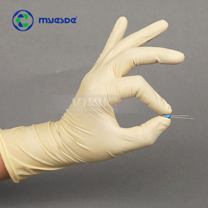 9inch 100% cao su thiên nhiên kết cấu tip bột miễn phí latext Găng tay với di rửa xử <span class=keywords><strong>l</strong></span>ý và đóng gói đôi - Product Image 5