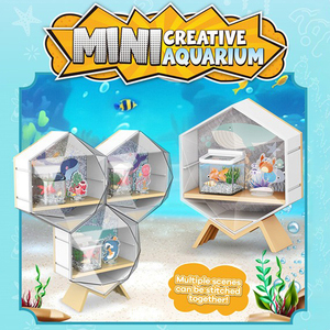 Nuevo Set de Mini Pecera de Cartón 2025 para Juego de Imitación en Casa, Modelo de Terrario de Peces Pequeños DIY, Juguetes de Construcción para Niños - Product Image 2
