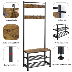 Assembled Metal Folding Coat Shoe <b>Rack</b> Multi Layer Coat Shoe Storage <b>Rack</b> Heavy Duty Multi Function Coat <b>Rack</b> - Product Image 2