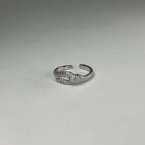 Bague motif serpent en acier inoxydable 316L plaqué or PVD, réglable, pour femmes et hommes - Product Image 1