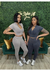 Primavera otoño mujeres <span class=keywords><strong>Biker</strong></span> conjuntos algodón Crop <span class=keywords><strong>chaqueta</strong></span> Top y pantalones cortos 2 piezas conjunto señora Y2K Yoga dos piezas Jogger pantalones conjuntos para mujer - Product Image 2