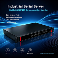 Serveur série 8 ports 1U en rack, RS232/485, isolation galvanique 2,5 kV, TCP/UDP et COM virtuel, large plage de tension 12-48 V CC