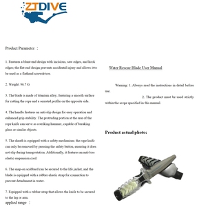 Vente directe d'usine, couteau de plongée en alliage de titane, couteau de pêche et de chasse, coupe-ligne, dureté de la lame : HRC 50 - Product Image 6