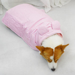 Piyama Anjing Musim Dingin Motif Kotak-kotak Bahan Katun Hangat, Gaun Tidur, Selimut Kecil Berlapis, Jubah Teddy Corgi - Product Image 2