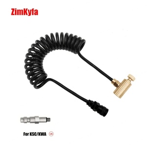 Juego de adaptadores de latón Zimakyfa para herramientas neumáticas con manguera en espiral y desconexión rápida Foster para cartuchos de gas verde (Negro+Dorado) - Product Image 2