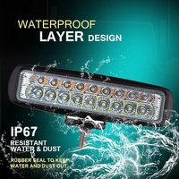 Barre lumineuse de travail LED bicolore 7 pouces 60W 20 LED, montage encastré, phare antibrouillard, faisceau spot, feux de travail pour camion