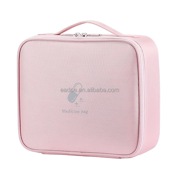 Empty First Aid Bags Travel Medical Supplies Cosmetic Organizer Insulated Medicine Bag Pink First Aid Kit Bag