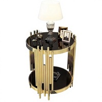 Table basse multifonctionnelle de luxe léger, meubles de maison, table d'appoint pour salon, style nordique moderne, en acier inoxydable
