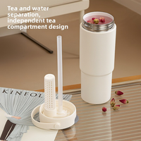 Bouteille isotherme Lingyue 700 ml avec revêtement céramique, double mode de consommation, séparation thé/eau, anti-fuite, avec poignée portable