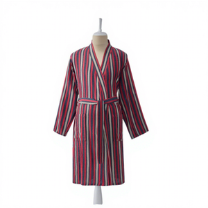 Albornoz unisex de algodón 100% con cordón, manga larga, de lujo, para primavera, ODM, el más vendido, de secado rápido, ropa de dormir de verano, transpirable, tejido. - Product Image 1