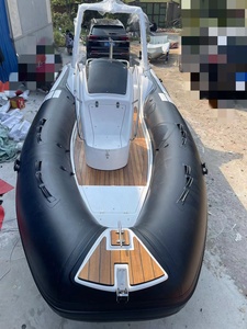 เรือยางเป่าลม480พีวีซีไฟเบอร์กลาสเรือยางเป่าลมความเร็วสูงสีดำ16ft - Product Image 2