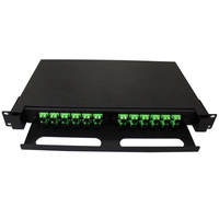 48 Port jenis laci hitam bingkai distribusi serat optik ODF Panel tambalan