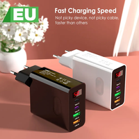 Adaptateur secteur portable OEM 45W USB-C 4 ports à charge rapide pour téléphone portable et ordinateur portable, compatible PD 3.0, avec LED, pour voyages (US, EU, UK)