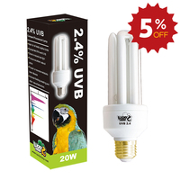 Lampe à lumière solaire pour oiseaux en verre écologique à vente chaude, UVA UVB 2.0 et 12%, pour perroquet et canari