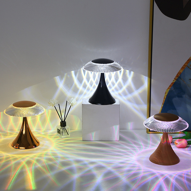 RGB Rechargeable Touch Dimmer LED Rose Crystal Table Night Lamp for Home Decor Christmas Ambient Lighting Landscape Perfect Gift