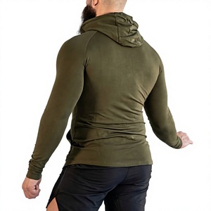 Slim Fit <b>Hoodie</b> Customizable Men's Hooded <b>Zip</b>-Up With <b>Pocket</b> Quick Dry Sport Design Regular Sleeve Knitted Polyester Winter Wear - Product Image 5