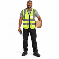Gilet de sécurité réfléchissant pour livreurs, gilet en maille haute visibilité avec fenêtre d'identification et poches
