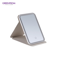 Miroir de maquillage en verre haute définition de haute qualité Miroir de maquillage LED réglable à luminosité pliante portable