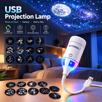Projecteur d'étoiles USB en verre, lumière de nuit, projection claire, 2 en 1, projecteur de lune, galaxie, ciel étoilé, lampe RGB, lumière ambiante