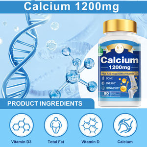 Duozi Calcio 1200mg + D3 5000IU Softgel Complejo mineral esencial Logotipo OEM para adultos Energía ósea Calcio Hierro Zinc Selenio - Product Image 2