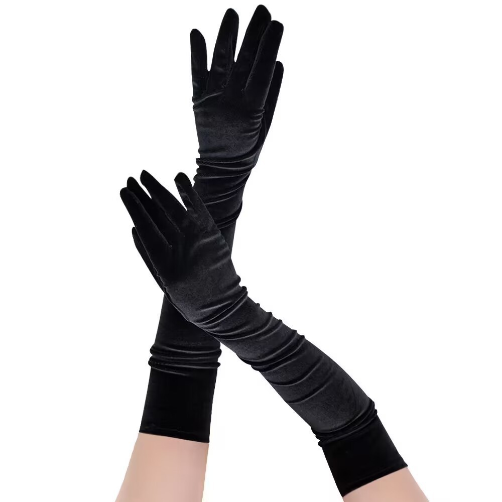 velvet gloves long
