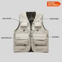 Gilet multi-poches unisexe style vintage tech pour activités de plein air, camping, pêche à la mouche, décontracté et tendance