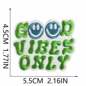 Iron on Embroidery Cartoon Spring Brilliant Color Positive Energy Good Viber Flower Smile Heart Patch for Cloth Bag - Product Image 2