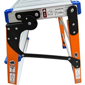 Échelle pliante industrielle <span class=keywords><strong>en</strong></span> <span class=keywords><strong>fibre</strong></span> <span class=keywords><strong>de</strong></span> <span class=keywords><strong>verre</strong></span>, normes européennes, avec marches antidérapantes larges, sélectionnée à la main, capacité 150 kg, pour extérieur et supermarché, modèle 2 - Product Image 2