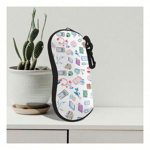 Étui à lunettes avec fermeture éclair, imprimé dessin au fusain de voyage amusant, étui étanche pour lunettes, pochette portable en néoprène pour lunettes de soleil - Product Image 1