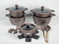 Batterie de cuisine antiadhésive 16 pièces à motif martelé, écologique, compatible induction, design de luxe, haute qualité, pour cuisine domestique - Meilleures ventes