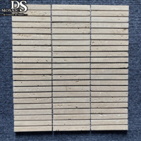 Mosaïque DS en travertin beige en bande longue, mosaïque de marbre Kit Kat, mosaïque de pierre naturelle pour crédence de cuisine