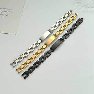 Pulsera <span class=keywords><strong>de</strong></span> Acero Inoxidable Directo <span class=keywords><strong>de</strong></span> Fábrica con Barra Curva, Estilo Coreano Japonés, Grabado Láser, Dijes <span class=keywords><strong>de</strong></span> Joyería - Product Image 1