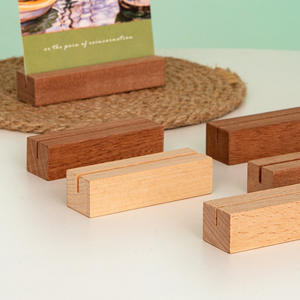 حامل بطاقات خشبي بسيط وعصري للملاحظات، حامل رسائل مكتبي، عارض إعلانات، قاعدة بطاقات إبداعية، حامل صور وبطاقات أسعار - Product Image 2