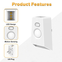 Veilleuse à détecteur de mouvement, lampe LED à détection automatique, lumière de chevet à détection de corps humain pour chambre à coucher, armoire, placard