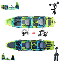 Kayak de pêche à pédales modulaire Vicking 3 sections/2 sections pour 1-2 personnes, multifonctionnel, avec aileron/hélice/moteur