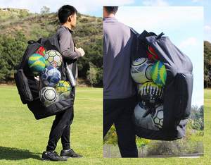 Sac de balle en maille pour équipement de football Heavy Duty XL Black Fashion Unisex String Custom Polythene Drawstring Duffle Bag Drawstring Cord - Product Image 2