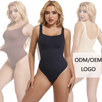 Body gainant sans couture pour femme à col carré, effet amincissant et sculptant, avec maintien de la taille et contrôle du ventre