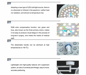 Équipement médical OEM, lampe chirurgicale à LED sans ombre réglable, double lampe de plafond, salle d'opération, lumière chirurgicale - Product Image 6