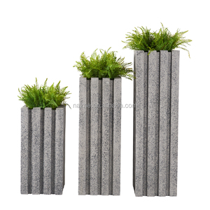 Macetas <span class=keywords><strong>de</strong></span> Fibra <span class=keywords><strong>de</strong></span> Vidrio Grandes y Altas para Plantas <span class=keywords><strong>de</strong></span> Interior con Color <span class=keywords><strong>Madera</strong></span> Clara - Product Image 3