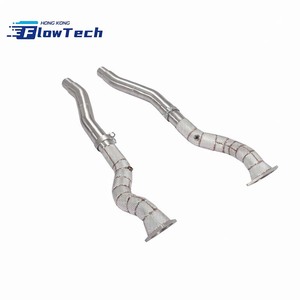 Downpipe à haut débit en acier inoxydable SS304 avec bouclier thermique pour Ferrari F12 812 6.3L V12 - Product Image 3