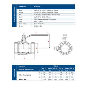 Vanne à boisseau sphérique PN16 avec vidange Dn25 - Product Image 4
