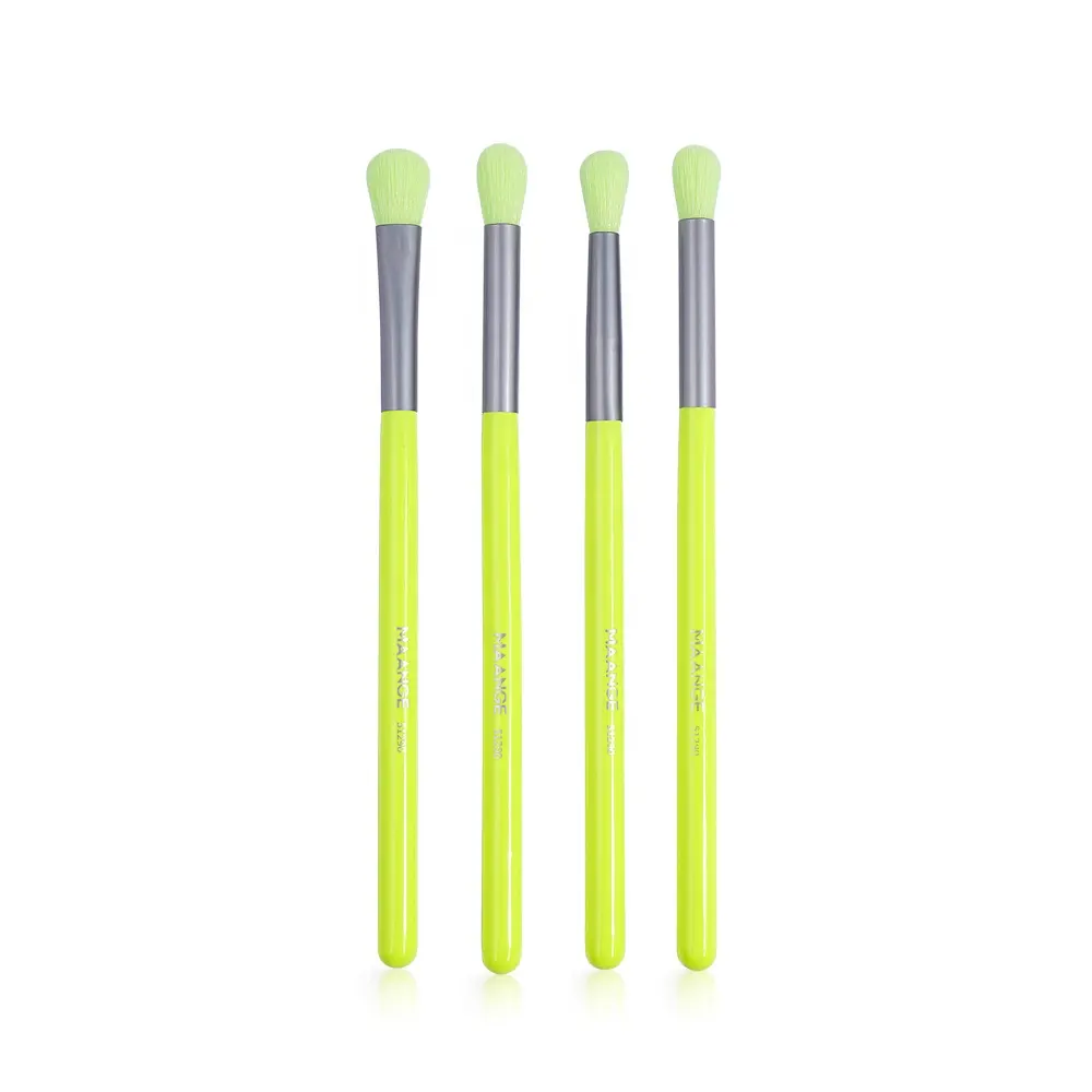 Maange 2023 delicate 4pcs New Fluorescent green Nylon Highlighting eyeshadow professional shadow brush makeup brush set