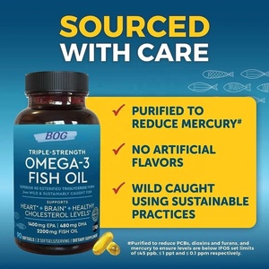 OEM/ODM tripla forza Omega 3 olio di pesce 1000mg, conteggio 60, supporta la salute delle articolazioni, della pelle, degli occhi e del cuore - Product Image 4