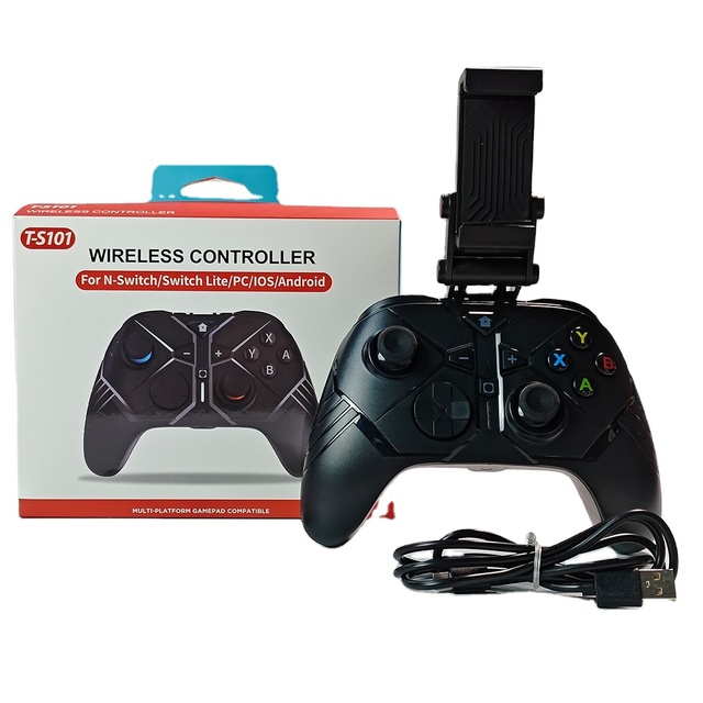 TGZ T-S101 2.4G Wireless BT Gamepad Controller with Turbo Button & Six-axis Gyro for PC//iOS-Play Game