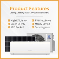 Climatiseur solaire Gree 9000-24000 Btu, ensemble complet, alimentation solaire AC/DC, hors réseau, hybride, unités split, climatisation pour la maison