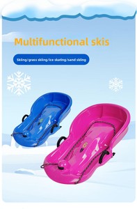 <span class=keywords><strong>Luge</strong></span> pour <span class=keywords><strong>enfants</strong></span> en HDPE épais et écologique avec frein manuel -40 ° Résistant aux basses températures pour le ski, le sable, l'herbe et la glace - Product Image 4