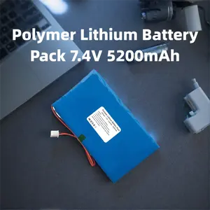 7.4V 5200mAh ポリマーリチウム電池 - 7.4Vスマートホームデバイスや充電式ツールに最適なコンパクトサイズ 18650 18350 - Product Image 1
